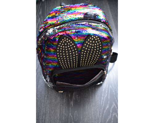 Детский рюкзак с ушками и пайетками #03