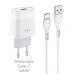 Зарядное устройство HOCO C72A Glorius single, 2.1A, белый, кабель Type-C