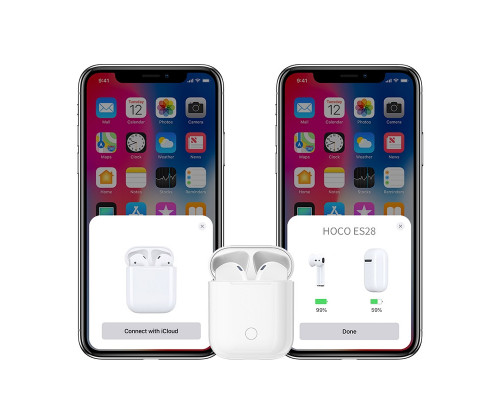 Беспроводные наушники HOCO ES28 Original, Bluetooth, 400 мАч, Белый, Hands-free, с боксом