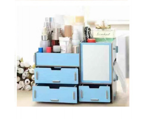 Деревянный органайзер для косметики и аксессуаров с ящиками