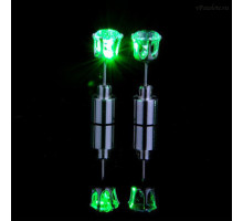 Светящиеся LED серьги гвоздики с фианитами