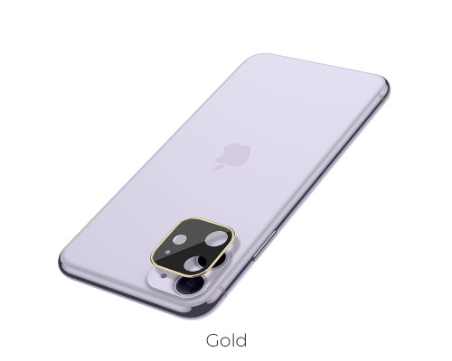 Защитное стекло HOCO A18 на объектив камеры для iPhone 11, золотой