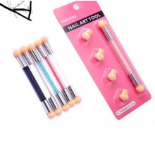 Aeropuffing кисть для дизайна ногтей с запасными подушечками