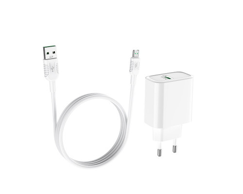 Зарядное устройство HOCO C69A 5A, белый, micro-USB,22.5W, быстрая зарядка
