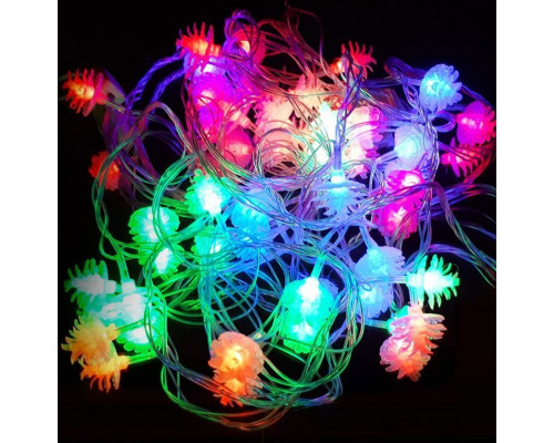 Елочная гирлянда Шишки 4 метра разноцветная