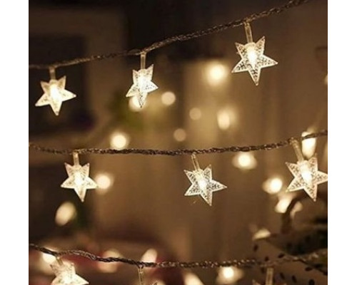 Ёлочная гирлянда Звёзды 4 м тёплый белый