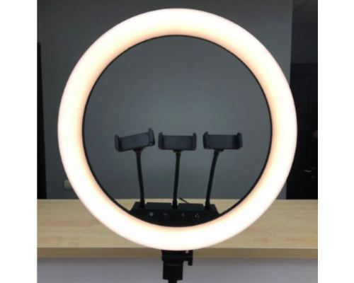 Кольцевая LED лампа для селфи с голосовым управлением YS450ai