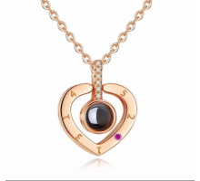 Кулон сердце Я тебя люблю на 100 языках мира золото