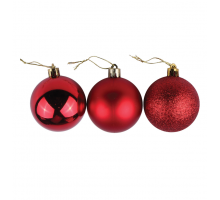 Набор из шести ёлочных шаров 10 см красный