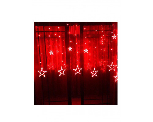 Гирлянда на окно Красные Звезды