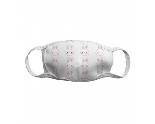 Многоразовая тканевая защитная маска Зайчик