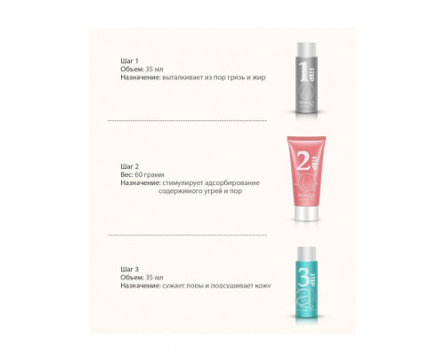 Bioaqua 1-2-3- step 3х-ступенчатая система от черных точек