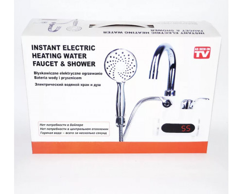 Проточный электрический кран-водонагреватель с душем Instant Electric Heating Water Faucet & Shower