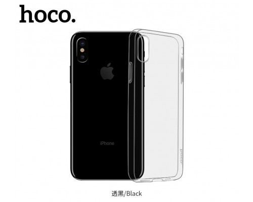 Чехол HOCO TPU Light Series для iPhone XS черный прозрачный, 0,8 мм