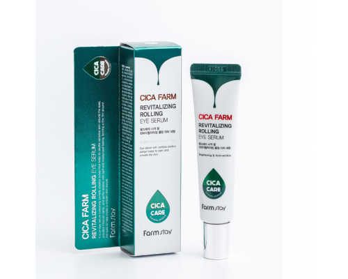 Восстанавливающая сыворотка для кожи вокруг глаз с центеллой азиатской Cica Care Farm Revitalizing Rolling Eye Serum FarmStay